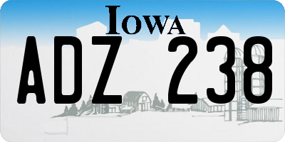 IA license plate ADZ238