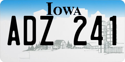 IA license plate ADZ241