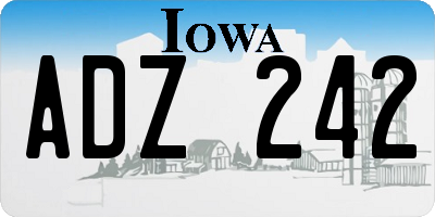 IA license plate ADZ242