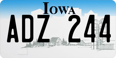 IA license plate ADZ244