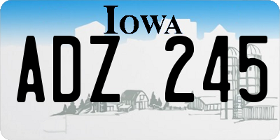 IA license plate ADZ245