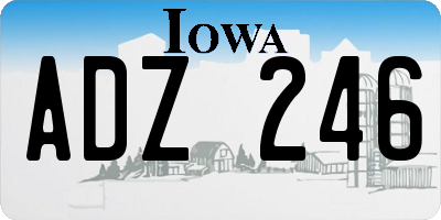 IA license plate ADZ246