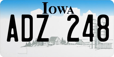 IA license plate ADZ248