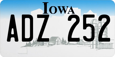 IA license plate ADZ252