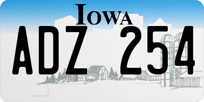 IA license plate ADZ254