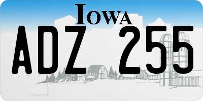 IA license plate ADZ255