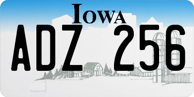 IA license plate ADZ256
