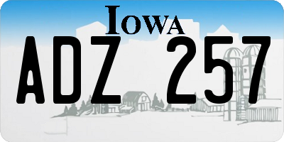 IA license plate ADZ257