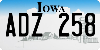 IA license plate ADZ258