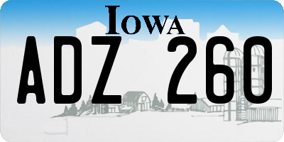 IA license plate ADZ260