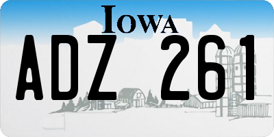 IA license plate ADZ261