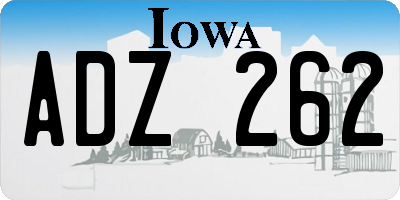 IA license plate ADZ262