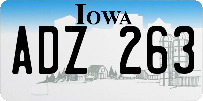 IA license plate ADZ263