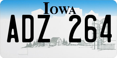 IA license plate ADZ264