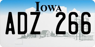 IA license plate ADZ266