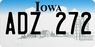 IA license plate ADZ272