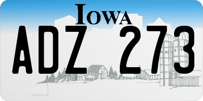 IA license plate ADZ273