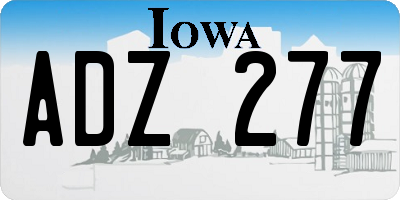 IA license plate ADZ277