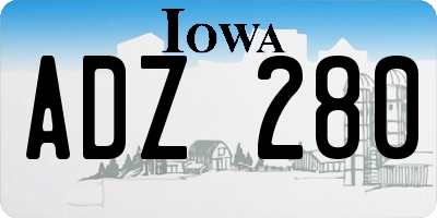 IA license plate ADZ280