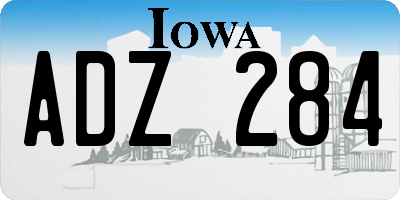 IA license plate ADZ284