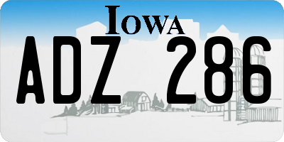 IA license plate ADZ286