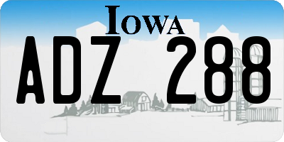IA license plate ADZ288