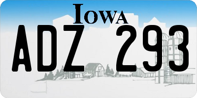 IA license plate ADZ293