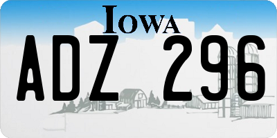 IA license plate ADZ296