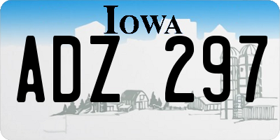 IA license plate ADZ297