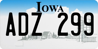 IA license plate ADZ299