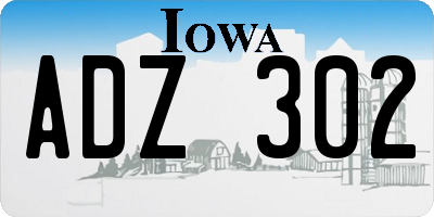 IA license plate ADZ302