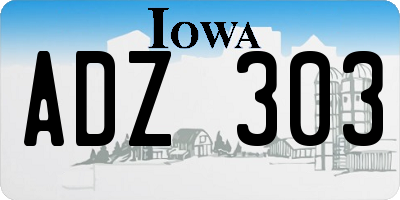 IA license plate ADZ303
