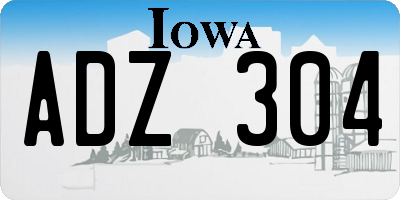 IA license plate ADZ304