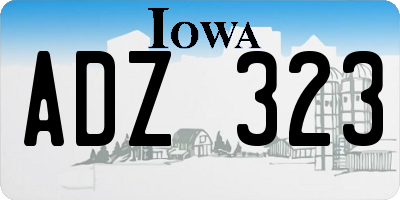 IA license plate ADZ323