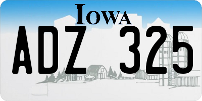 IA license plate ADZ325