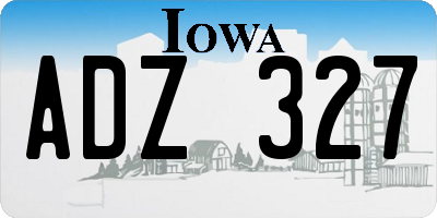 IA license plate ADZ327