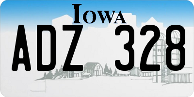 IA license plate ADZ328