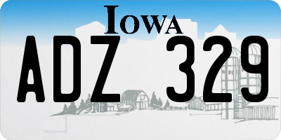 IA license plate ADZ329
