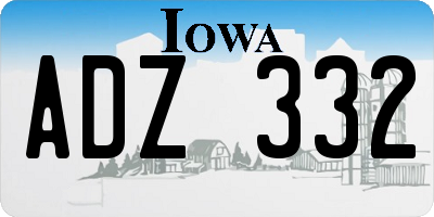 IA license plate ADZ332