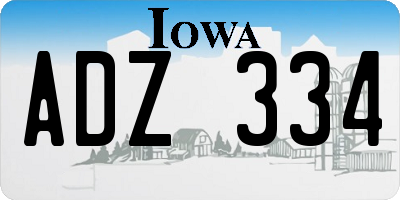 IA license plate ADZ334