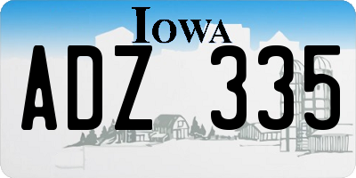 IA license plate ADZ335