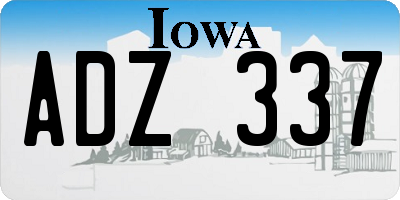 IA license plate ADZ337
