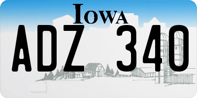 IA license plate ADZ340