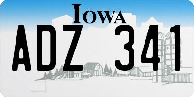 IA license plate ADZ341