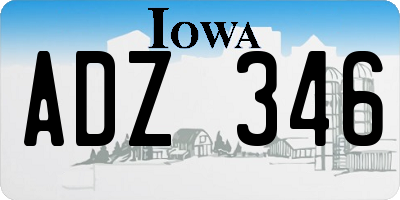 IA license plate ADZ346