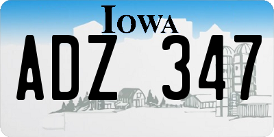 IA license plate ADZ347