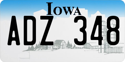 IA license plate ADZ348