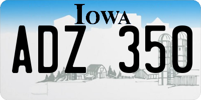 IA license plate ADZ350