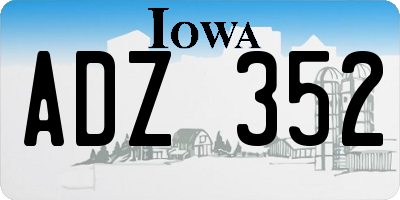 IA license plate ADZ352