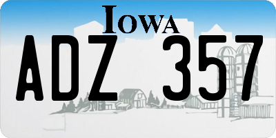 IA license plate ADZ357
